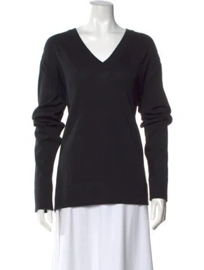 Pre-owned Dolce & Gabbana Virgin Wool V-neck Sweater W/ Tags In Black