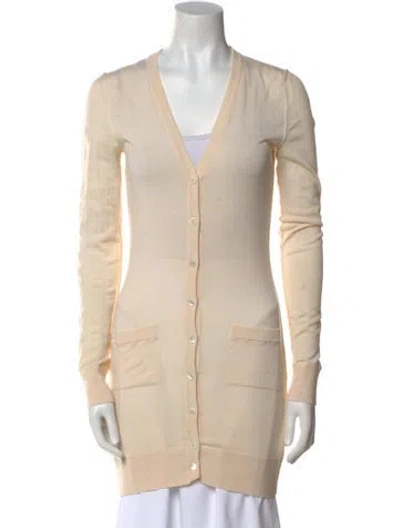 Pre-owned Dolce & Gabbana Virgin Wool V-neck Tunic In Neutral