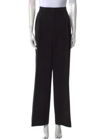 Pre-owned Dolce & Gabbana Virgin Wool Wide Leg Pants In Black