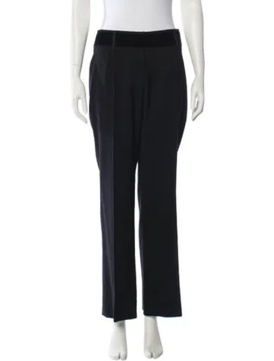 Pre-owned Dolce & Gabbana Virgin Wool Wide Leg Pants In Black