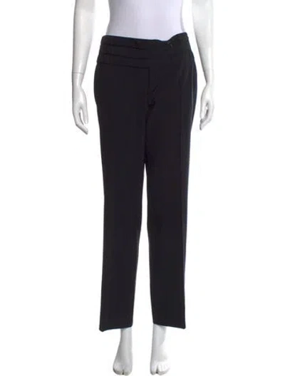 Pre-owned Dolce & Gabbana Virgin Wool Wide Leg Pants In Black