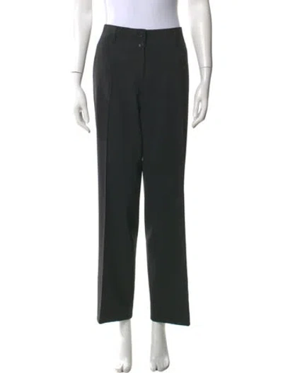 Pre-owned Dolce & Gabbana Virgin Wool Wide Leg Pants In Black