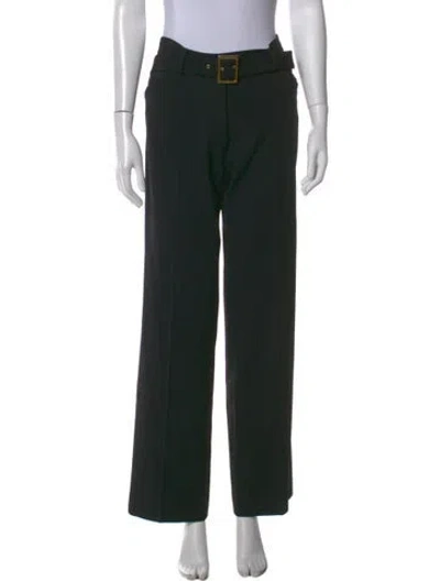 Pre-owned Dolce & Gabbana Virgin Wool Wide Leg Pants In Black