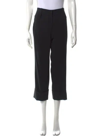 Pre-owned Dolce & Gabbana Virgin Wool Wide Leg Pants In Black