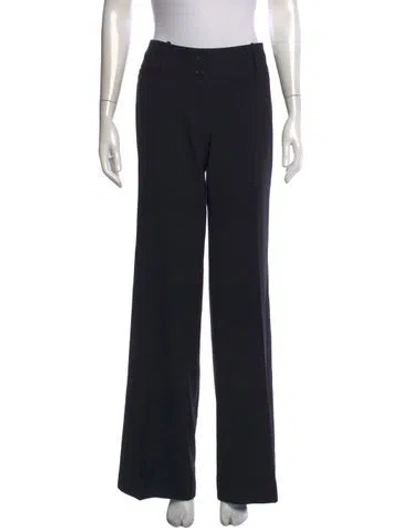 Pre-owned Dolce & Gabbana Virgin Wool Wide Leg Pants In Black