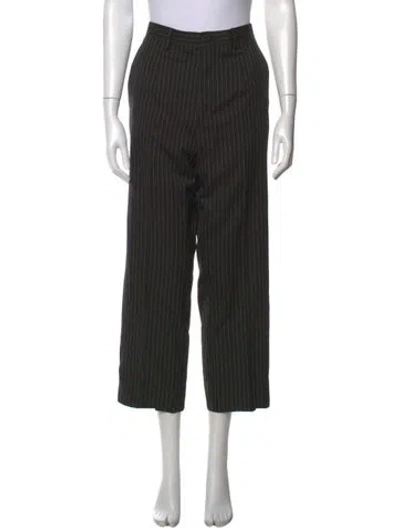 Pre-owned Dolce & Gabbana Virgin Wool Wide Leg Pants In Black