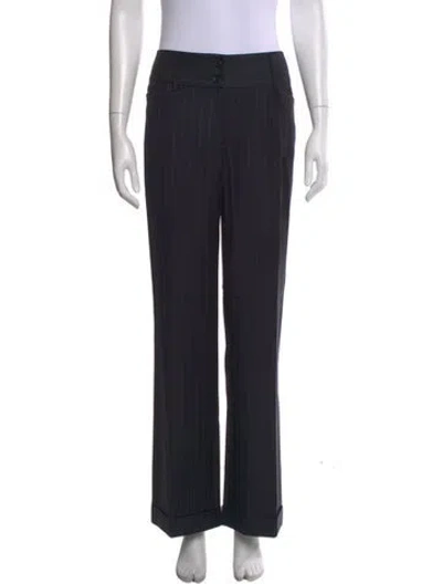 Pre-owned Dolce & Gabbana Virgin Wool Wide Leg Pants In Blue