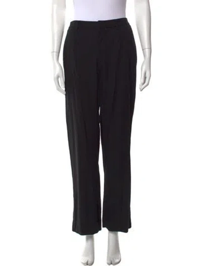 Pre-owned Dolce & Gabbana Virgin Wool Wide Leg Pants In Blue