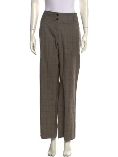 Pre-owned Dolce & Gabbana Virgin Wool Wide Leg Pants In Brown