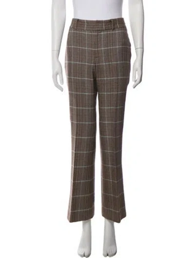Pre-owned Dolce & Gabbana Virgin Wool Wide Leg Pants In Brown