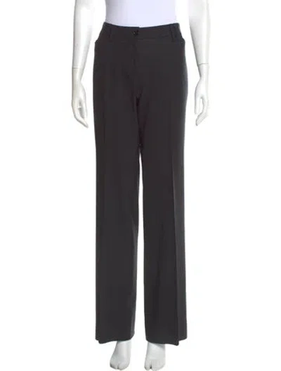 Pre-owned Dolce & Gabbana Virgin Wool Wide Leg Pants In Gray