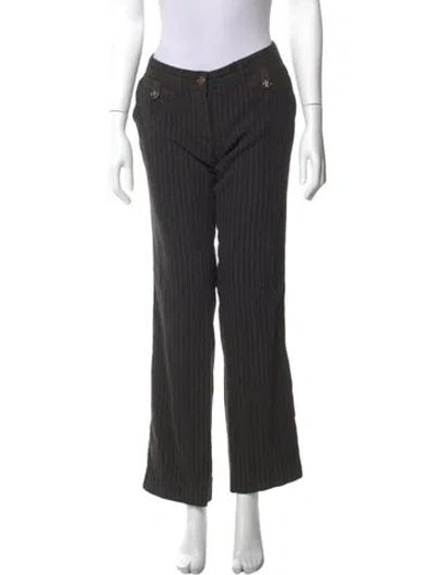 Pre-owned Dolce & Gabbana Virgin Wool Wide Leg Pants In Gray