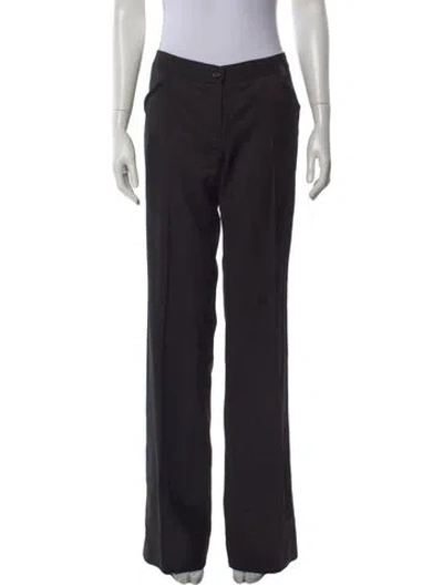 Pre-owned Dolce & Gabbana Virgin Wool Wide Leg Pants In Gray