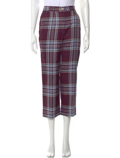 Pre-owned Dolce & Gabbana Virgin Wool Wide Leg Pants In Multi