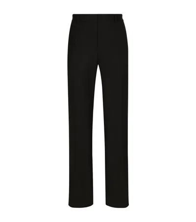 DOLCE & GABBANA VIRGIN WOOL WIDE-LEG TROUSERS