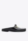 Dolce & Gabbana Visconti Leather Flat Mules In Black