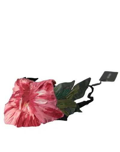 Dolce & Gabbana Viscose & Silk Floral Headband In Red