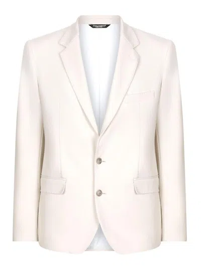 Dolce & Gabbana Viscose Blazer In Beige