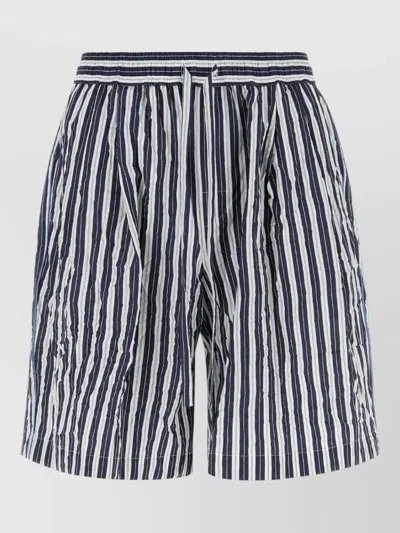 Dolce & Gabbana Viscose Blend Bermuda Shorts Striped Pockets In Multi