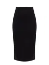 Dolce & Gabbana Black Stretch Wool Blend Skirt