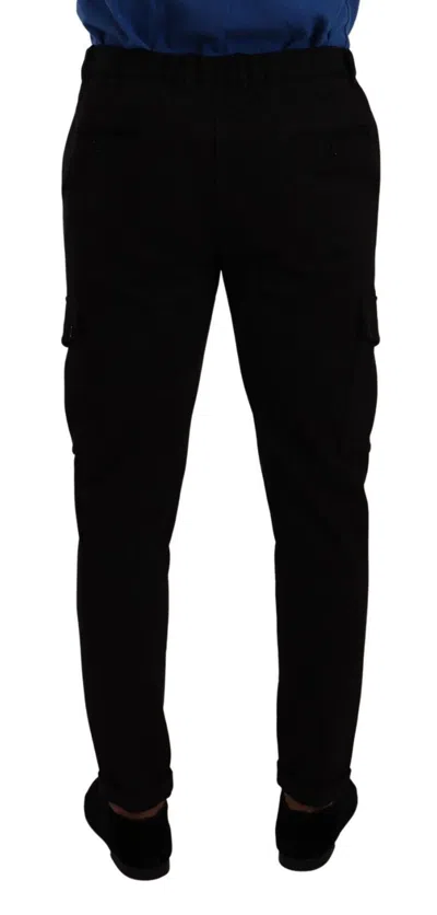 Dolce & Gabbana Viscose Blend Skinny Cargo Pants In Black