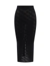 Dolce & Gabbana Stretchy Pencil Skirt With Monogram In Black