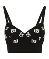 Dolce & Gabbana Dolce&gabbana Logo Monogram Bralette Crop Top In Black