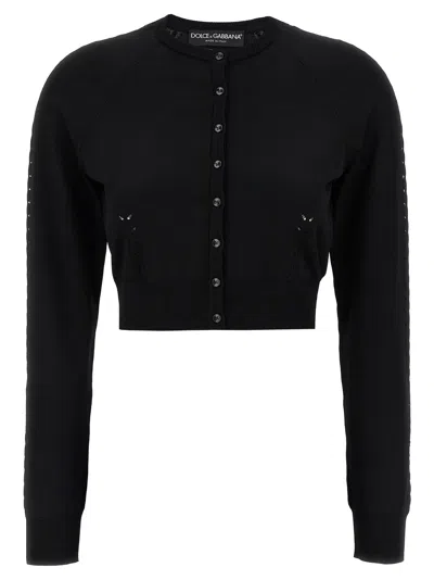 Dolce & Gabbana Viscose Cardigan In Black