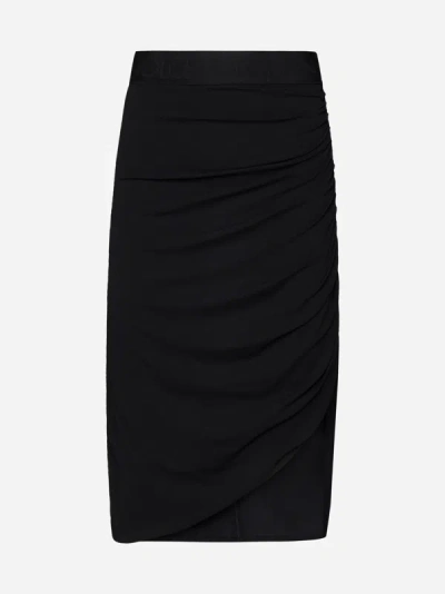 DOLCE & GABBANA VISCOSE DRAPED SKIRT