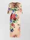 Dolce & Gabbana Women Satin Dress With Iconic Floral Print