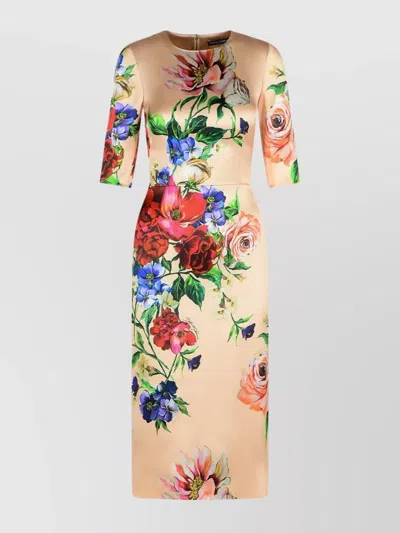 DOLCE & GABBANA VISCOSE DRESS FLORAL PRINT