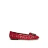 Dolce & Gabbana Vally Lace Jewel Slippers In Red