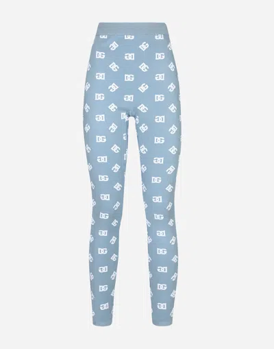 DOLCE & GABBANA VISCOSE LEGGINGS WITH JACQUARD DG LOGO