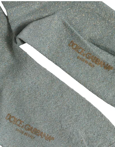 Dolce & Gabbana Viscose Logo Mid-calf Socks In Gray