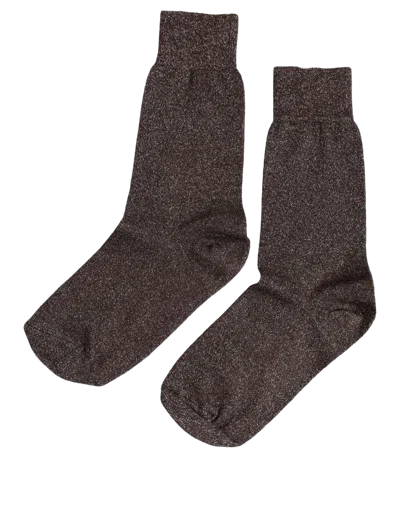 Dolce & Gabbana Viscose Mid-calf Socks In Brown