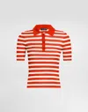 Dolce & Gabbana Red Striped Polo Shirt