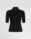 Dolce & Gabbana Viscose Polo-shirt In Nero