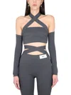 Dolce & Gabbana Viscose Top With Sleeves In Grigio
