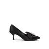 Dolce & Gabbana Satin Decollete With Jewel  In Black