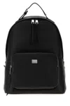 Dolce & Gabbana Black Leather Backpack In Black