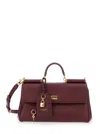 Dolce & Gabbana Bordeaux Handbag With Key And Padlock Detail And Adjustable And Removable Shoulder Strap