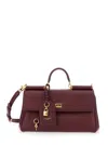 Dolce & Gabbana Bordeaux Handbag With Key And Padlock Detail And Adjustable And Removable Shoulder Strap