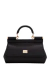 Dolce & Gabbana Sicily Black Handbag With Adjustable And Removable Shoulder Strap And Logo Plaque On The Front In Gr