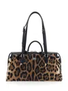Dolce & Gabbana Leo-print Vittoria Bag In Brown
