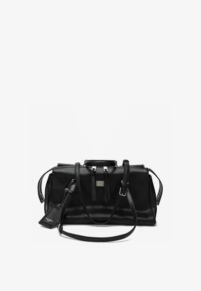 DOLCE & GABBANA VITTORIA CALF LEATHER SHOULDER BAG