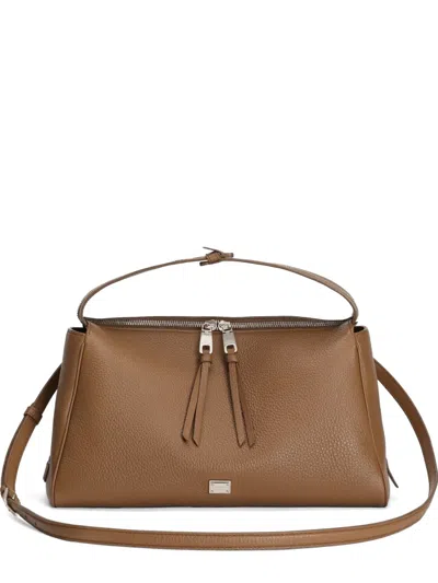 Dolce & Gabbana Vittoria Calfskin Crossbody Bag In Brown