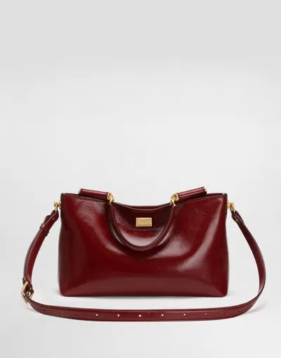 Dolce & Gabbana Vittoria Calfskin Handbag In Red