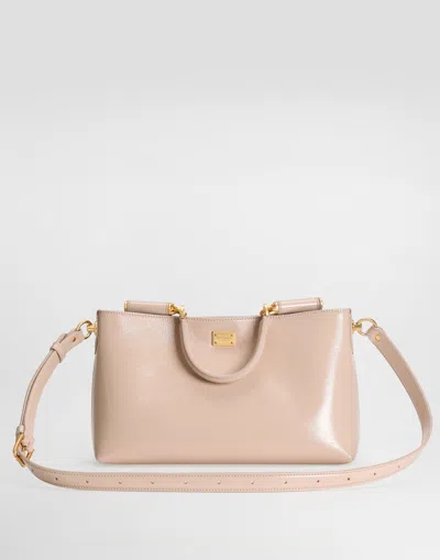 Dolce & Gabbana Vittoria Calfskin Handbag In Pink