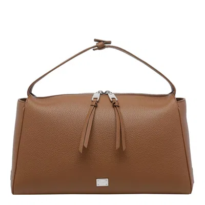 Dolce & Gabbana Vittoria Calfskin Shoulder Bag In Brown