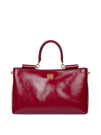 Dolce & Gabbana Vittoria Handbag In Dark Red Calfskin